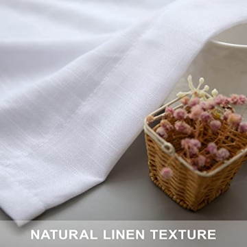 Elegant White Linen Curtains 108 Inches Long for Rooms