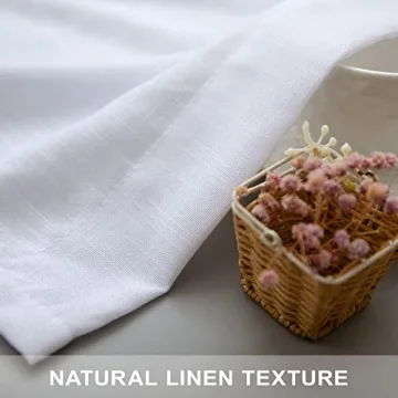 Elegant White Linen Curtains 108 Inches Long for Rooms