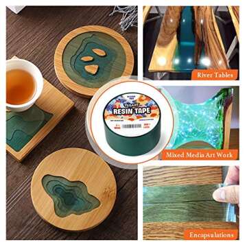 TSSART Resin Tape for Epoxy Resin Molding - Silicone Thermal Adhesive Tape, Oxidation and High Temperature Resistance Easy Peeling, Epoxy Release Tape - 2 inch Wide 108FT Long