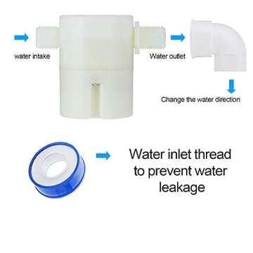 Awen 1/2 inch Float Valve, Water Level Control Box, Upgraded Version, Swimming Pools, Livestock Tank...