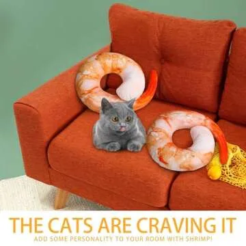 Goetland Large Shrimp Neck Pillow U Shaped Realistic Simulation Travel Throw Cushion Plush Toy