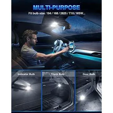 Marsauto 194 LED Bulbs - 6000K Xenon White, Pack of 10