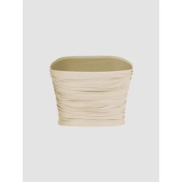 CIDER Strapless Ruched Crop Top - Chic & Versatile Fashion