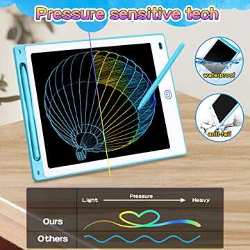 LCD Writing Tablet Doodle Board, 10 Inch Drawing Tablet Pad for Kids, Learning Educational Toys Car Road Trip Travel Activity Essentials Birthday Gift for Boys Girls Toddlers Ages 1 2 3 4 5 6 8 Years