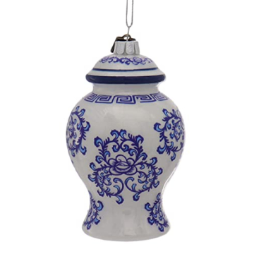 Raz 4" Delft Ginger Jar Glass Ornament for Every Occasion