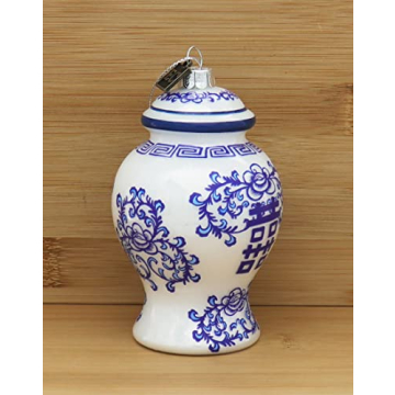 Raz 4" Delft Ginger Jar Glass Ornament for Every Occasion