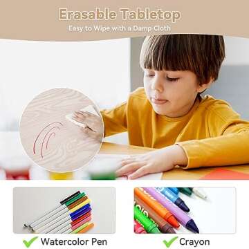 DOREROOM Adjustable Kids Table and Chair Set for Toddlers