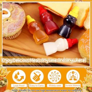 Hoemwarm Mini Condiment Squeeze Bottles for Lunch