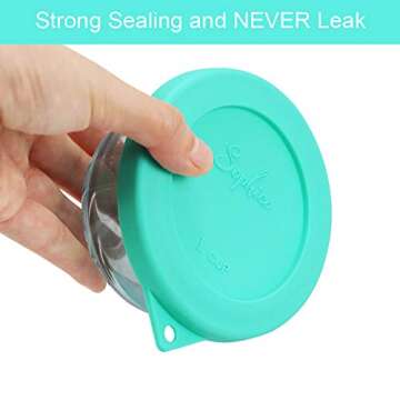 Sophico 1 Cup Round Silicone Storage Cover Lids Replacement for Anchor Hocking and Pyrex 7202-PC Glass Bowls (Container not Included) (Mint - 2 pack)