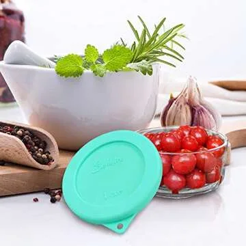 Sophico 1 Cup Round Silicone Storage Cover Lids Replacement for Anchor Hocking and Pyrex 7202-PC Glass Bowls (Container not Included) (Mint - 2 pack)