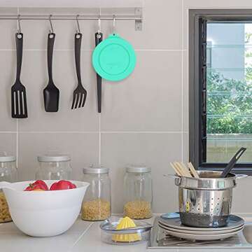 Sophico 1 Cup Round Silicone Storage Cover Lids Replacement for Anchor Hocking and Pyrex 7202-PC Glass Bowls (Container not Included) (Mint - 2 pack)