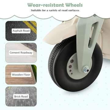 HONEY JOY Ride On Motorcycle, 6V Toddler Motorcycle with Bubble Maker, LED Light, Music, Foot Pedal, Forward/Backward, 3-Wheel Battery Powered Electric Motorcycle for Kids, Gift for Boys Girls (Beige)