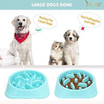 JASGOOD Slow Feeder Bowl for Large Dogs - Eco-Friendly Design