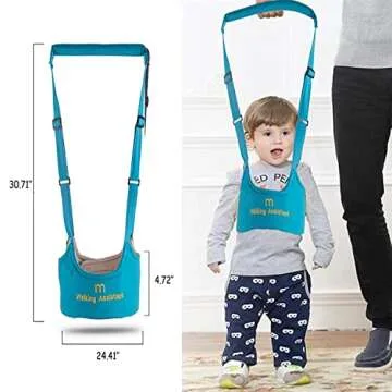 YESTIC Adjustable Baby Walking Harness Toddler Harness Assistant Belt for Learning Walk Easy-to-Wear Walking Learning Helper for Boys Girls. (blue)