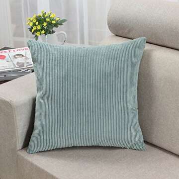 CaliTime Ultra Soft Decorative Corduroy Pillow Covers 18 x 18