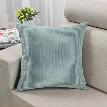CaliTime Ultra Soft Decorative Corduroy Pillow Covers 18 x 18