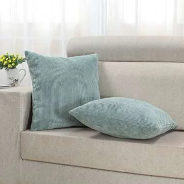 CaliTime Ultra Soft Decorative Corduroy Pillow Covers 18 x 18