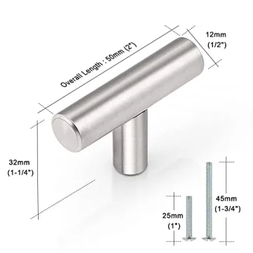 Probrico Satin Nickel Euro Style Round Cabinet Knobs