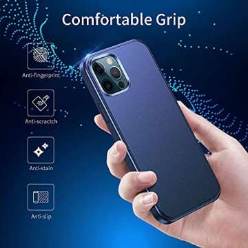 OTAO Only for iPhone 13 Pro [Matte Gradient Color] Case, [Military Grade Protection] [Solid PC+Soft TPU] Full Protection, [Anti-Fingerprint] [Anti-Slip] iPhone 13 Pro Phone Case Cover-Blue(6.1Inch)