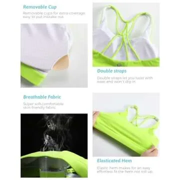 Sports Bras for Women,Padded Green Sports Bra Tank Top Sexy Crisscross Back High Impact Longline Workout Yoga Bra(WX2934Electric Lemon,M)
