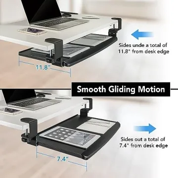 EHO Clamp-On Adjustable Keyboard Tray for Efficient Workspaces