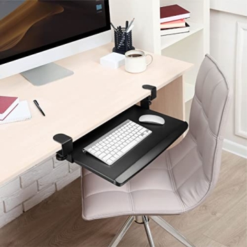 EHO Clamp-On Adjustable Keyboard Tray for Efficient Workspaces