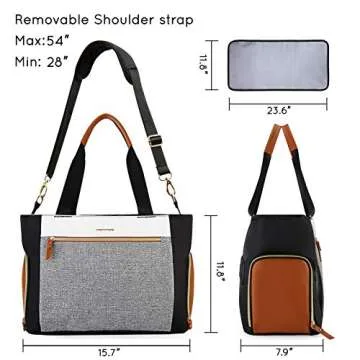 mommore Breast Pump Diaper Tote with Laptop Sleeve