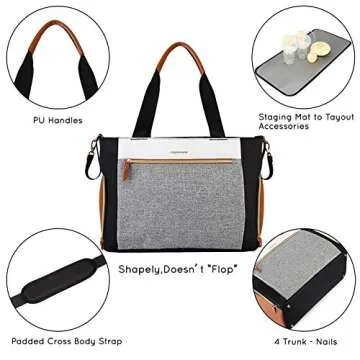 mommore Breast Pump Diaper Tote with Laptop Sleeve