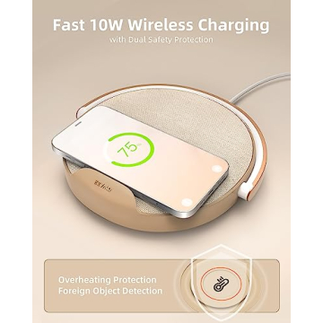 EZVALO Bedside Lamp with Wireless Charger & Speaker