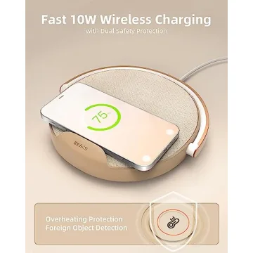 EZVALO Bedside Lamp with Wireless Charger & Speaker