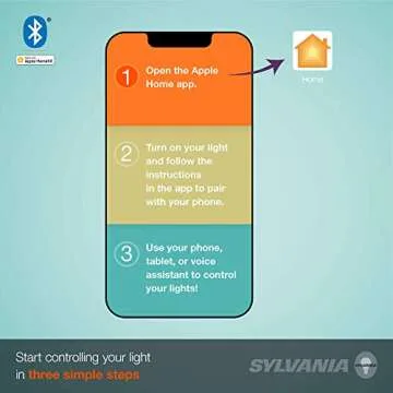 SYLVANIA 9W LED Smart Bluetooth A19 Light Bulb, Works with Apple HomeKit, 850 Lumens, Dimmable, 2700K, Soft White - 1 Pack (74579)