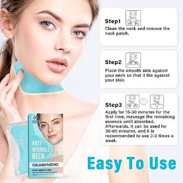 Copeaky Neck Anti Wrinkle Patches, Moisturizing & Firming Neck Mask Patches, Smoothing Neck Wrinkles, Collagen Neck Pads, Reduce Fine Wrinkles