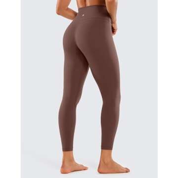CRZ YOGA Womens Naked Feeling Workout 7/8 Yoga Leggings - 25 Inches High Waist Tight Pants Taupe Small