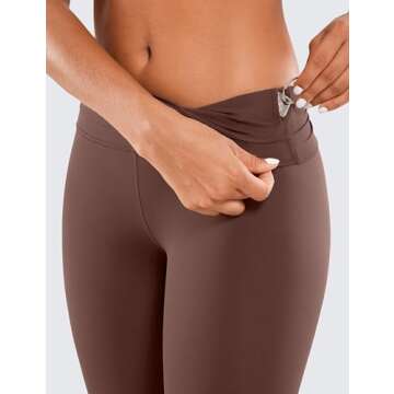 CRZ YOGA Womens Naked Feeling Workout 7/8 Yoga Leggings - 25 Inches High Waist Tight Pants Taupe Small