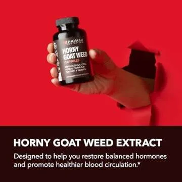 Horny Goat Weed Capsules for Men & Women - Extra Strength Performance & Energy Support with Tongkat Ali, Muira Puama, and Saw Palmetto - 1 Month Supply Herbal Supplement for Increased Endurance