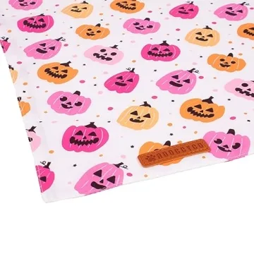 Halloween Dog Bandana Pumpkin Ghost Scarf Pink