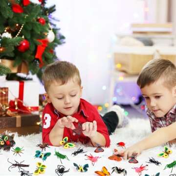 30 Pack Bug Toys Fake Plastic Bugs and Insects for Kids Toddler Halloween Birthday Party Favors East...