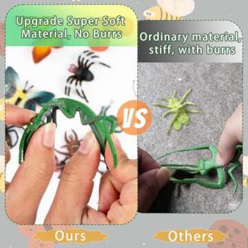 30 Pack Bug Toys Fake Plastic Bugs and Insects for Kids Toddler Halloween Birthday Party Favors Easter Valentines Basket Stuffers Goodie Bag Fillers April Fool's Day Prank Gifts Fake Bugs Toys