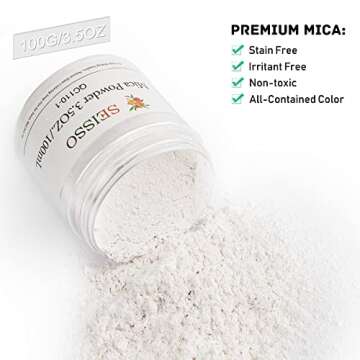 Premium Silver White Mica Powder for All Craft Projects