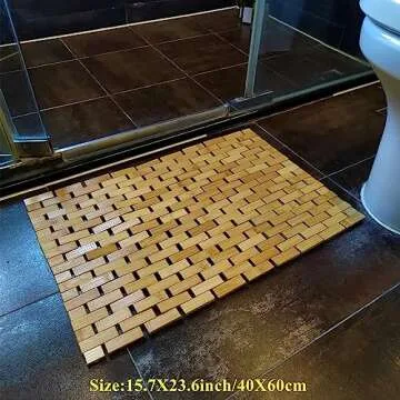 HJJKKH Bath Mat Rayon Derived from Bamboo 15.7X 23.6 inches, Non Slip and Foldable Floor Shower Bath...