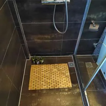 HJJKKH Bath Mat Rayon Derived from Bamboo 15.7X 23.6 inches, Non Slip and Foldable Floor Shower Bath Mat for Bathroom, Bathtub, Shower, Sauna, Hot Tub