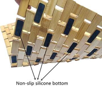 HJJKKH Bath Mat Rayon Derived from Bamboo 15.7X 23.6 inches, Non Slip and Foldable Floor Shower Bath Mat for Bathroom, Bathtub, Shower, Sauna, Hot Tub