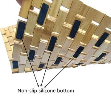 HJJKKH Bath Mat Rayon Derived from Bamboo 15.7X 23.6 inches, Non Slip and Foldable Floor Shower Bath Mat for Bathroom, Bathtub, Shower, Sauna, Hot Tub