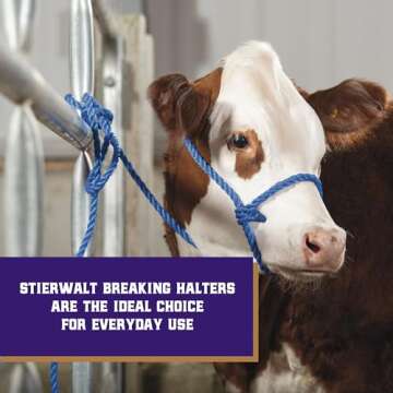 Weaver Leather Livestock Kirk Stierwalt Breaking Halter, 8 1/2', Blue