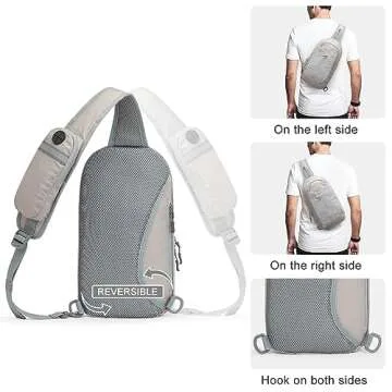 G4Free Sling Bag RFID Blocking Lightweight Crossbody Backpack Chest Shoulder Bag for Travel Sports Running
