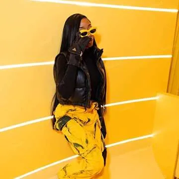 SeeBand Fashion Inflated Cat-eye Sunglasses for Women Oversized Thick Frame Sexy Lip Sun Glasses Trendy Designer Style (Yellow)