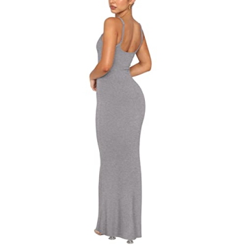 Stylish REORIA Women’s Ribbed Bodycon Maxi Dress