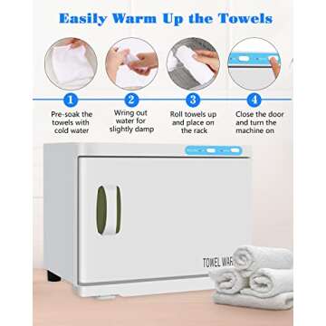 Gimify Hot Towel Warmer Heating Cabinet 23L Large Capacity Lightweight for Facial Spa Massage Salon Hotel Gym Home, White