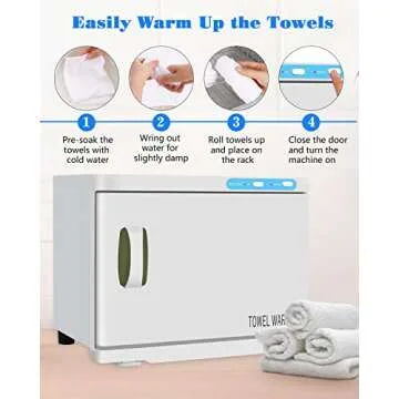 Gimify Hot Towel Warmer Heating Cabinet 23L Large Capacity Lightweight for Facial Spa Massage Salon Hotel Gym Home, White