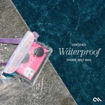 Case-Mate Soap Bubble IP68 Waterproof Phone Pouch/Case with Triple Seal Protection, Adjustable Strap - Waterproof Fanny Pack for iPhone 16 Pro Max/iPhone 15 Pro Max/14/13/S25/S24/Pixel 9 - Iridescent